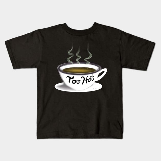 Too hot (white logo) Kids T-Shirt by TheCoatesCloset